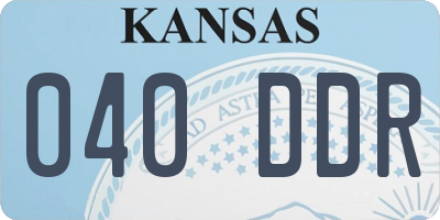 KS license plate 040DDR