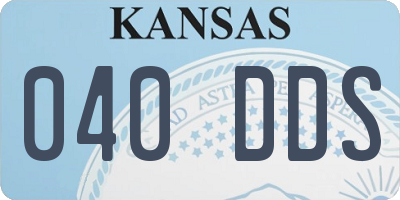 KS license plate 040DDS