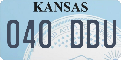 KS license plate 040DDU