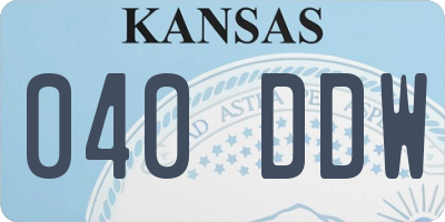 KS license plate 040DDW