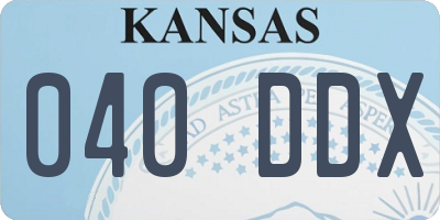 KS license plate 040DDX