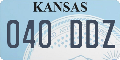 KS license plate 040DDZ
