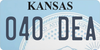 KS license plate 040DEA