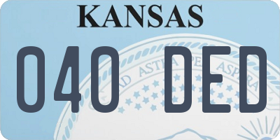 KS license plate 040DED