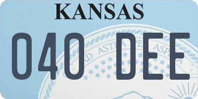 KS license plate 040DEE