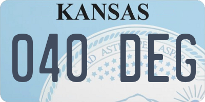 KS license plate 040DEG