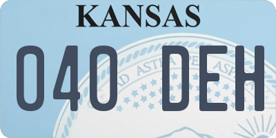 KS license plate 040DEH