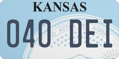 KS license plate 040DEI
