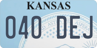 KS license plate 040DEJ