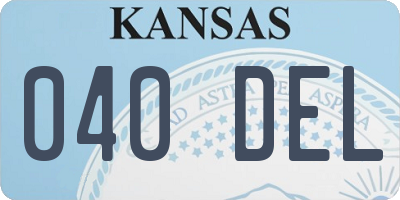 KS license plate 040DEL