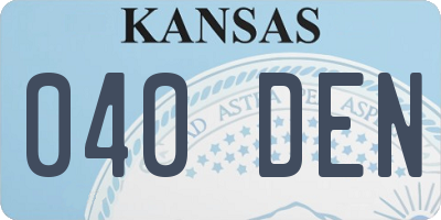 KS license plate 040DEN