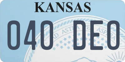 KS license plate 040DEO