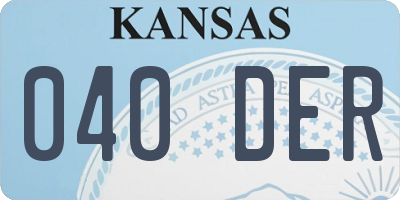 KS license plate 040DER