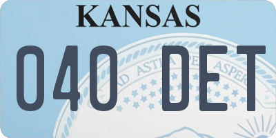 KS license plate 040DET