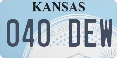 KS license plate 040DEW