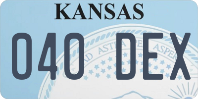 KS license plate 040DEX