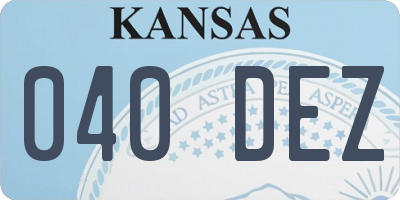 KS license plate 040DEZ