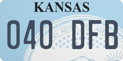 KS license plate 040DFB