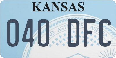 KS license plate 040DFC