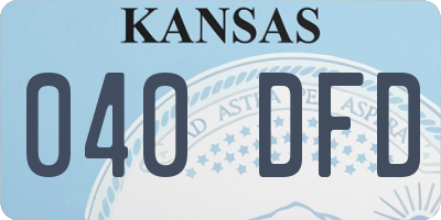 KS license plate 040DFD