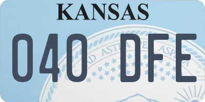 KS license plate 040DFE