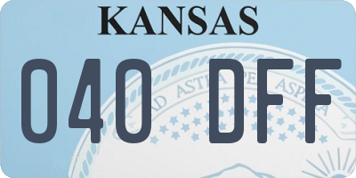 KS license plate 040DFF
