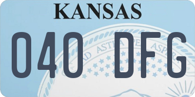 KS license plate 040DFG