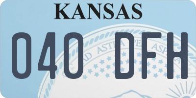KS license plate 040DFH