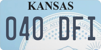 KS license plate 040DFI