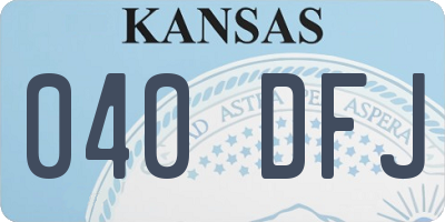 KS license plate 040DFJ