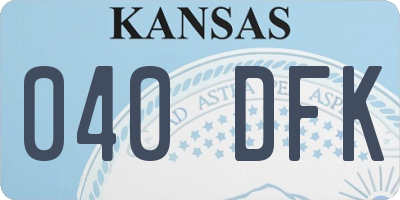 KS license plate 040DFK