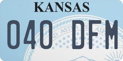 KS license plate 040DFM