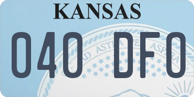 KS license plate 040DFO