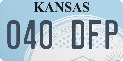 KS license plate 040DFP