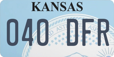 KS license plate 040DFR