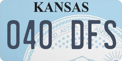 KS license plate 040DFS