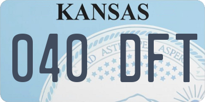 KS license plate 040DFT