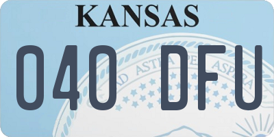 KS license plate 040DFU