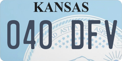 KS license plate 040DFV