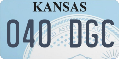 KS license plate 040DGC