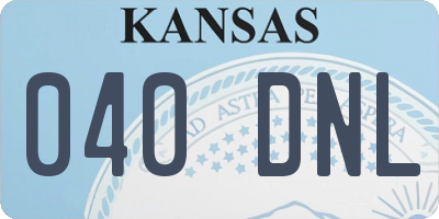 KS license plate 040DNL