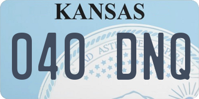 KS license plate 040DNQ