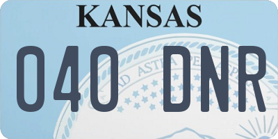 KS license plate 040DNR