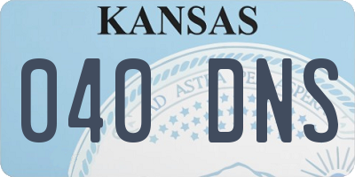 KS license plate 040DNS