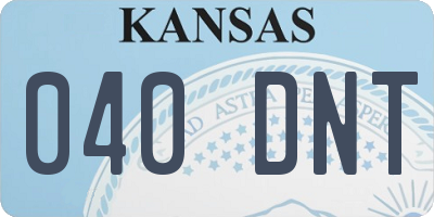 KS license plate 040DNT