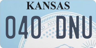 KS license plate 040DNU