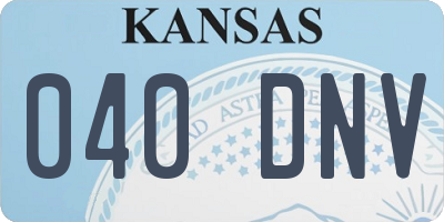 KS license plate 040DNV