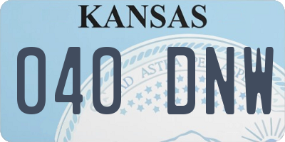 KS license plate 040DNW