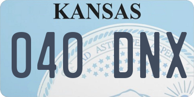 KS license plate 040DNX
