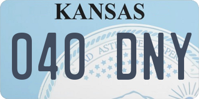 KS license plate 040DNY